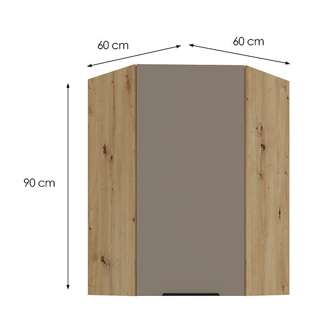 Kuchynská skrinka Aria-TA/AR anti fingerprint 60X60 GN-90 1F (45°)