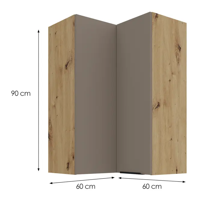 Kuchynská skrinka Aria-TA/AR anti fingerprint 60X60 GN-90 2F (90°)