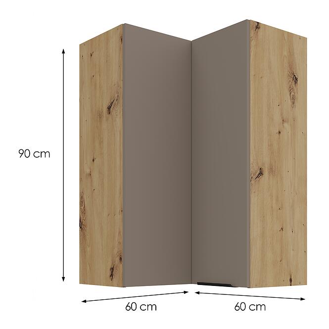 Kuchynská skrinka Aria-TA/AR anti fingerprint 60X60 GN-90 2F (90°)