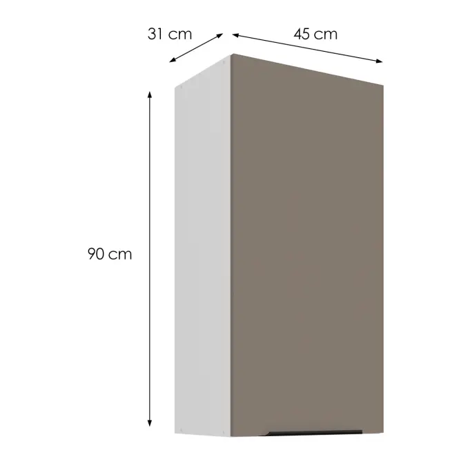 Kuchynská skrinka Aria-TA/WH anti fingerprint 45G-90 1F
