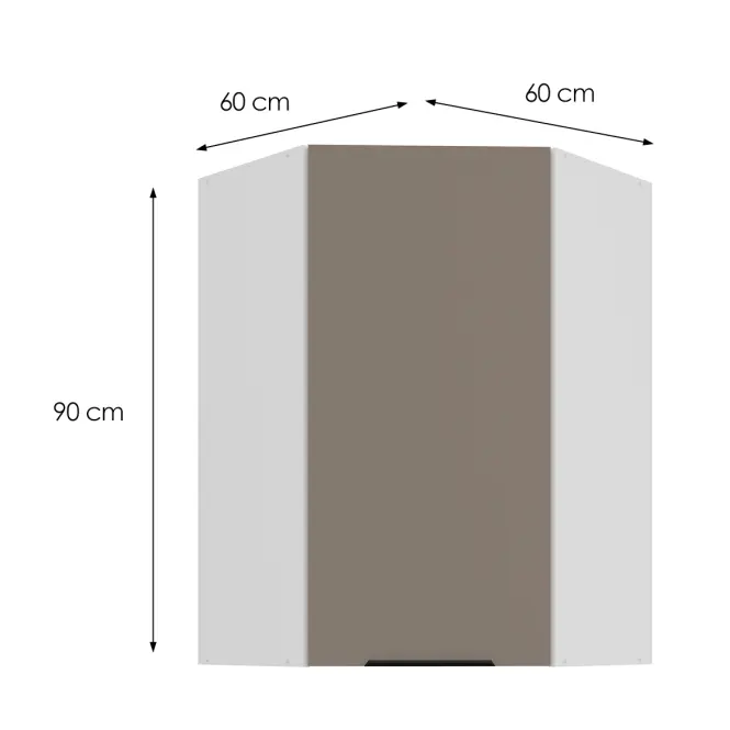 Kuchynská skrinka Aria-TA/WH anti fingerprint 60X60 GN-90 1F (45°)