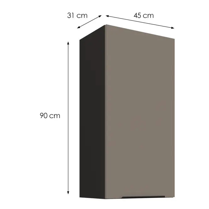 Kuchynská skrinka Aria-TA/BL anti fingerprint 45G-90 1F