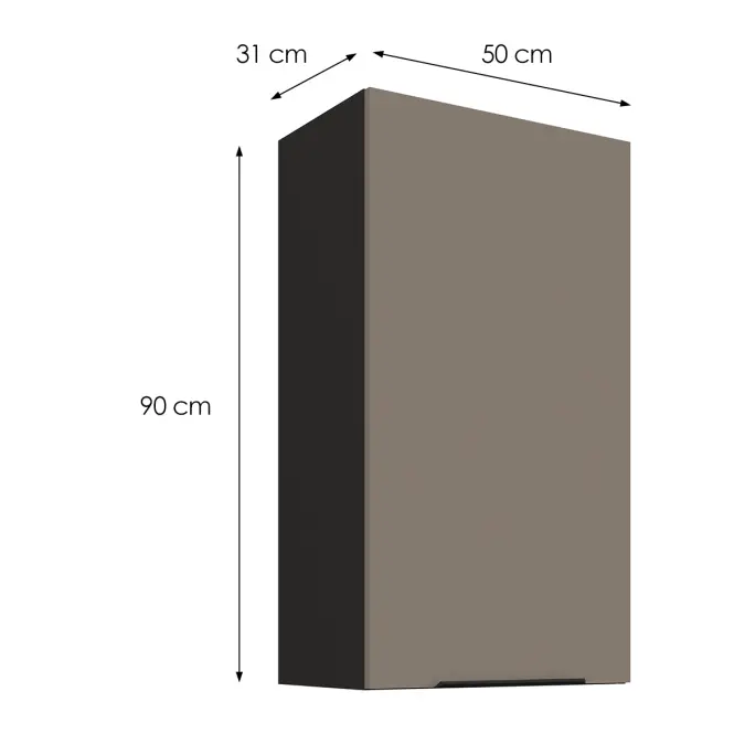 Kuchynská skrinka Aria-TA/BL anti fingerprint 50G-90 1F