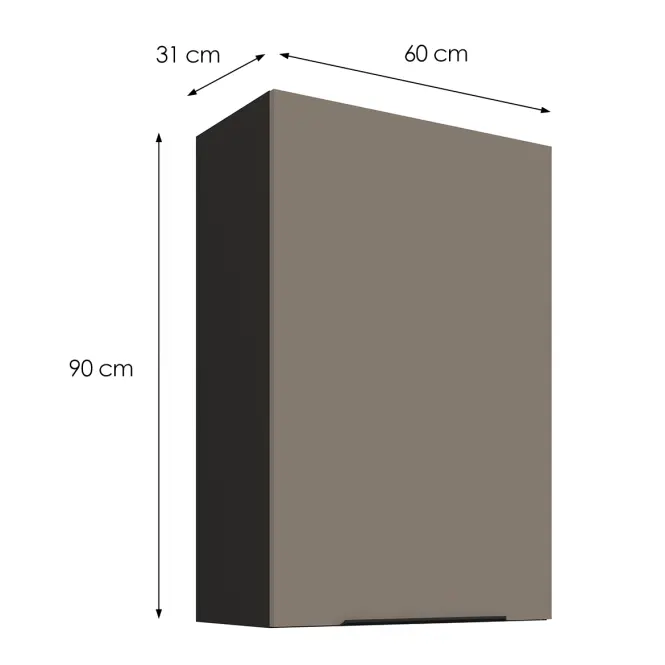 Kuchynská skrinka Aria-TA/BL anti fingerprint 60G-90 1F