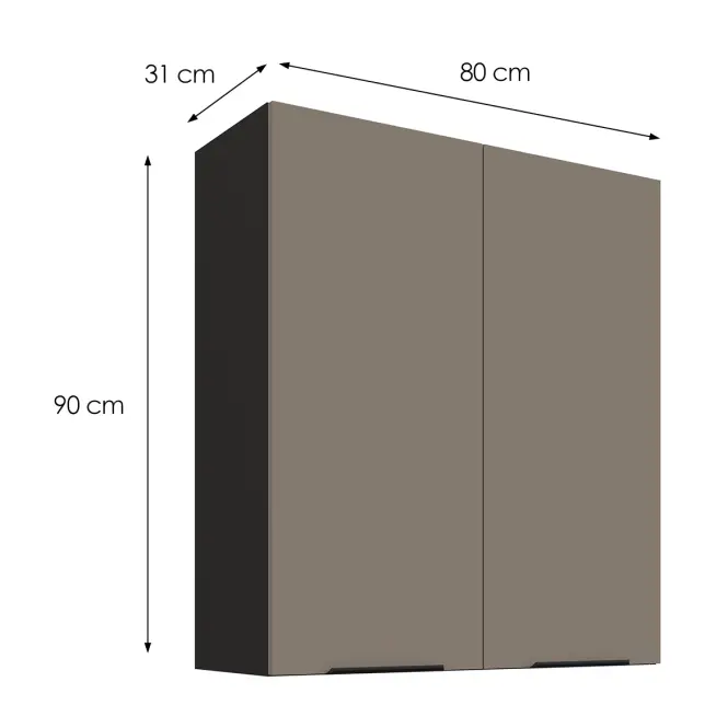 Kuchynská skrinka Aria-TA/BL anti fingerprint 80G-90 2F