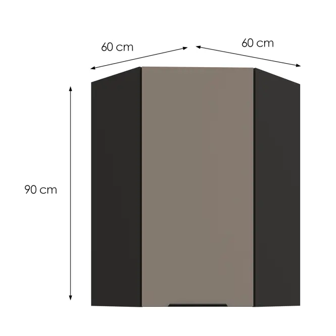 Kuchynská skrinka Aria-TA/BL anti fingerprint 60X60 GN-90 1F (45°)