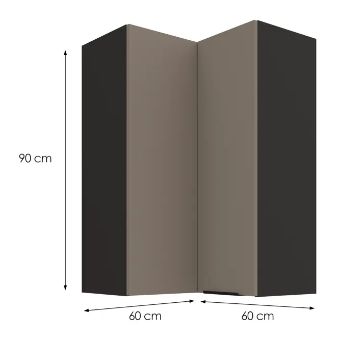 Kuchynská skrinka Aria-TA/BL anti fingerprint 60X60 GN-90 2F (90°)