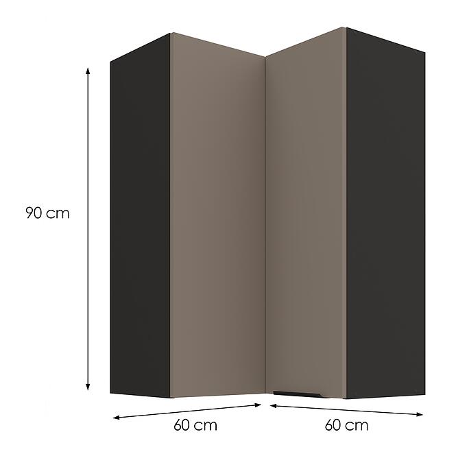 Kuchynská skrinka Aria-TA/BL anti fingerprint 60X60 GN-90 2F (90°)