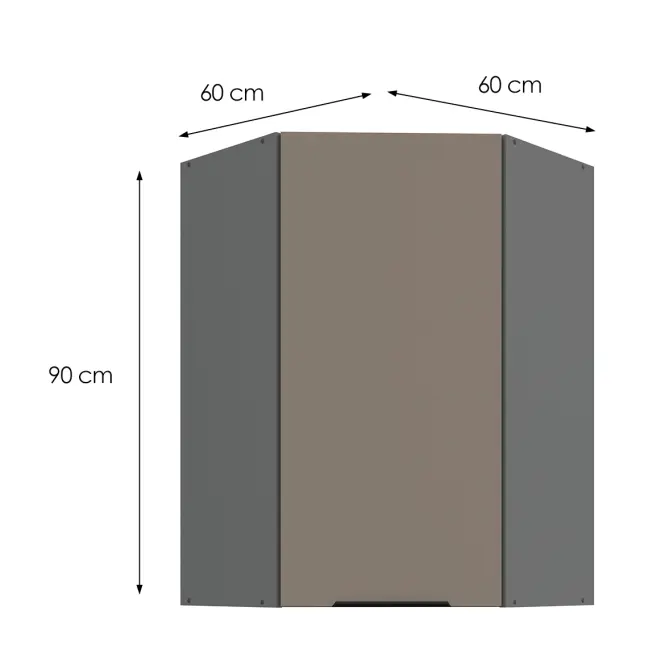 Kuchynská skrinka Aria-TA/ANT anti fingerprint 60X60 GN-90 1F (45°)