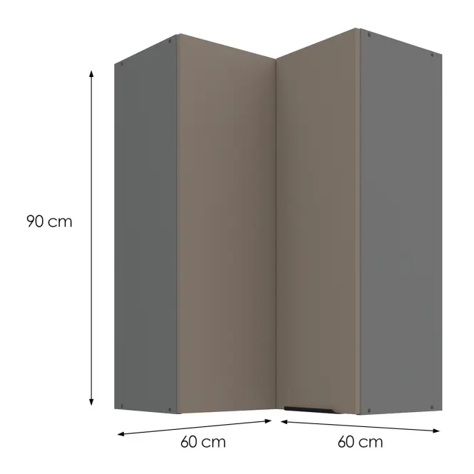Kuchynská skrinka Aria-TA/ANT anti fingerprint 60X60 GN-90 2F (90°)