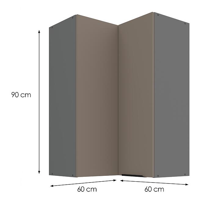 Kuchynská skrinka Aria-TA/ANT anti fingerprint 60X60 GN-90 2F (90°)