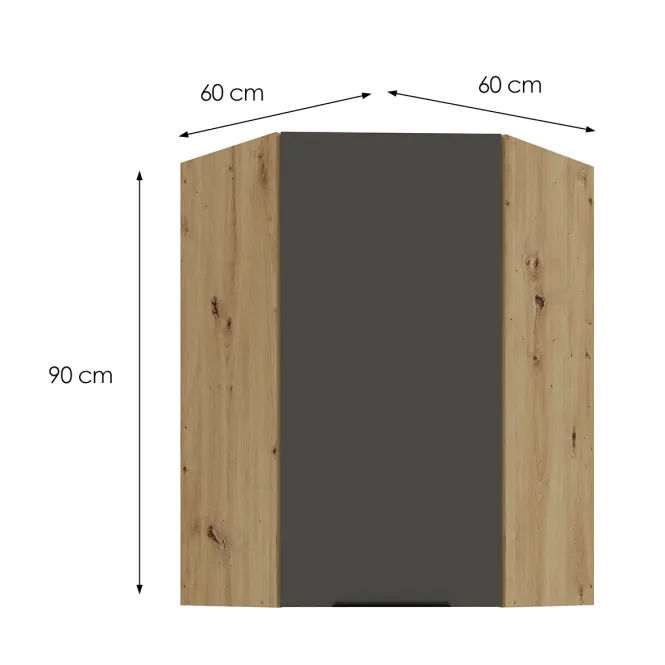 Kuchynská skrinka Aria-GR/AR anti fingerprint 60X60 GN-90 1F (45°)