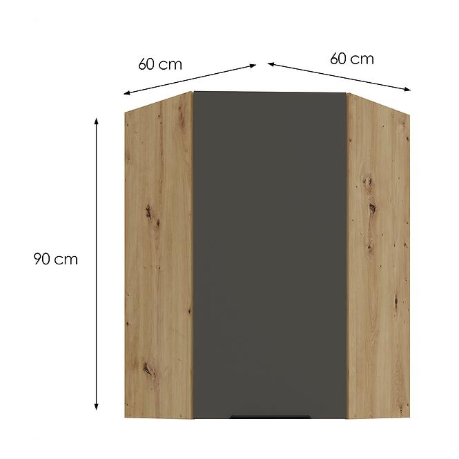 Kuchynská skrinka Aria-GR/AR anti fingerprint 60X60 GN-90 1F (45°)