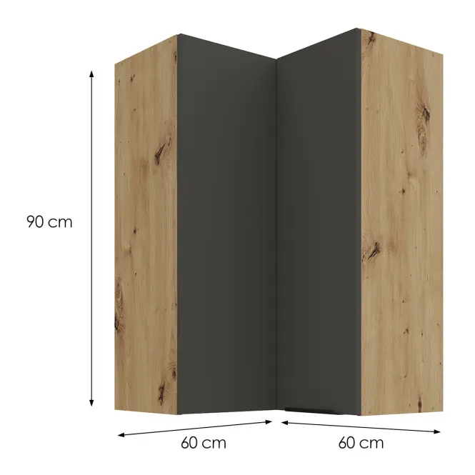 Kuchynská skrinka Aria-GR/AR anti fingerprint 60X60 GN-90 2F (90°)