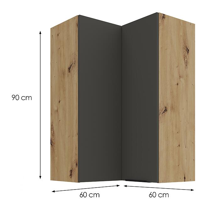 Kuchynská skrinka Aria-GR/AR anti fingerprint 60X60 GN-90 2F (90°)
