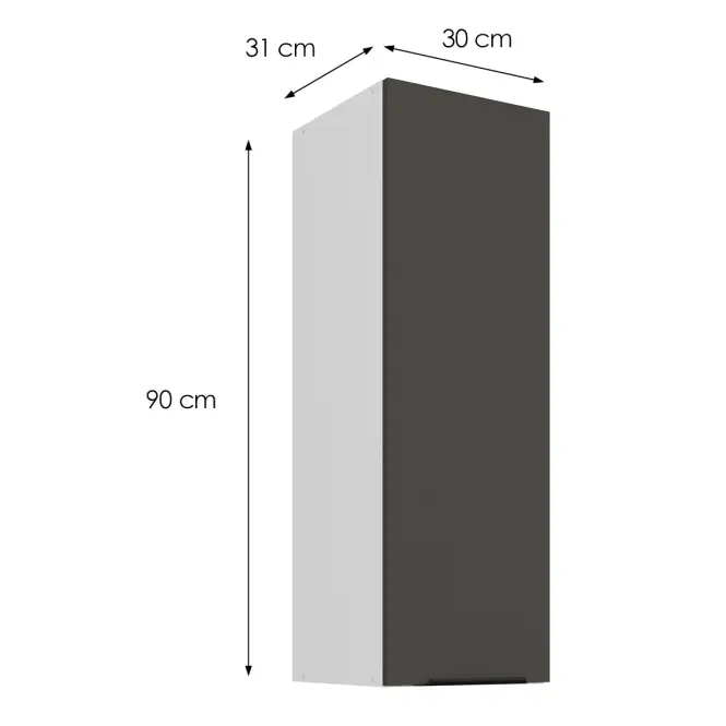 Kuchynská skrinka Aria-GR/WH anti fingerprint 30G-90 1F