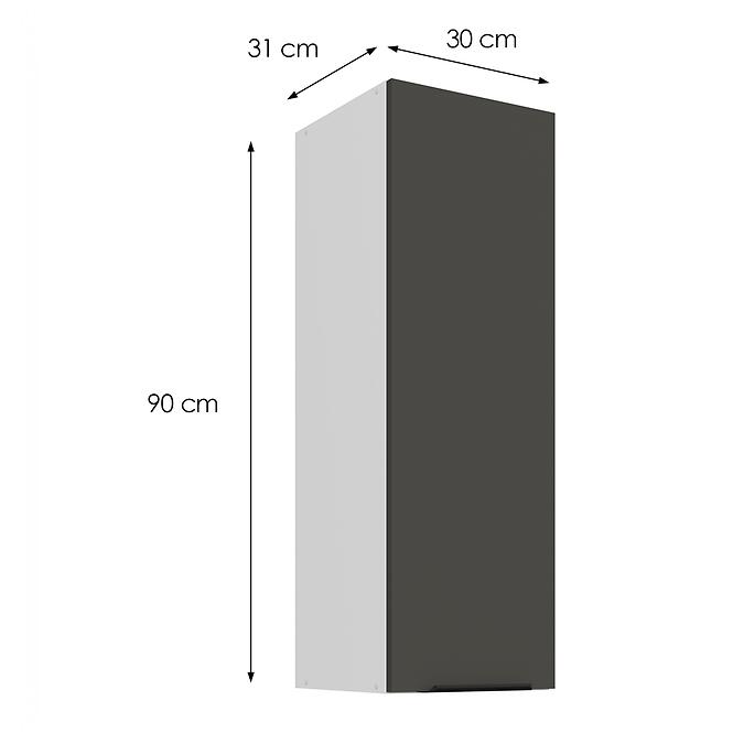 Kuchynská skrinka Aria-GR/WH anti fingerprint 30G-90 1F