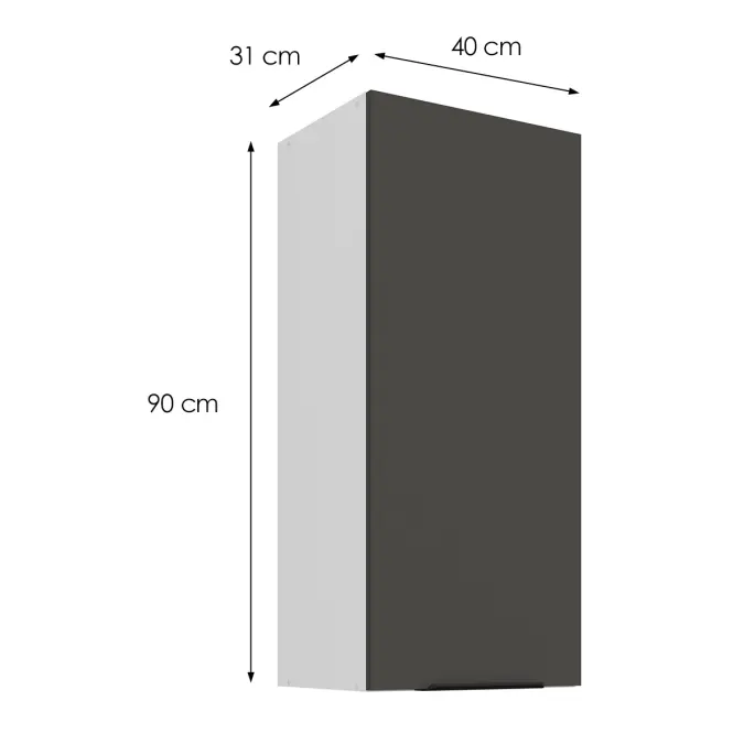 Kuchynská skrinka Aria-GR/WH anti fingerprint 40G-90 1F