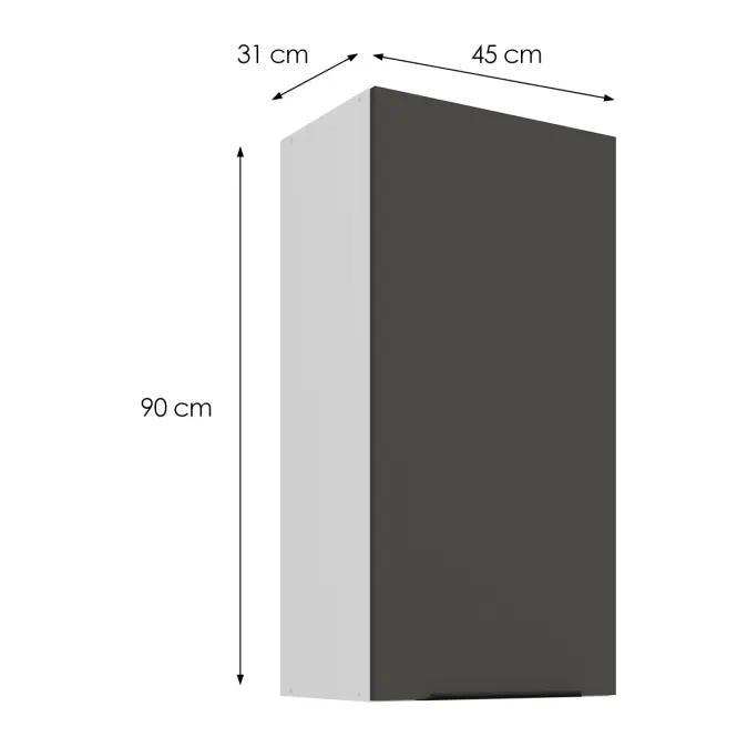 Kuchynská skrinka Aria-GR/WH anti fingerprint 45G-90 1F