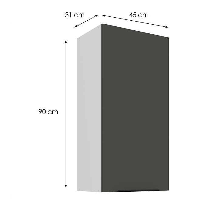 Kuchynská skrinka Aria-GR/WH anti fingerprint 45G-90 1F,3
