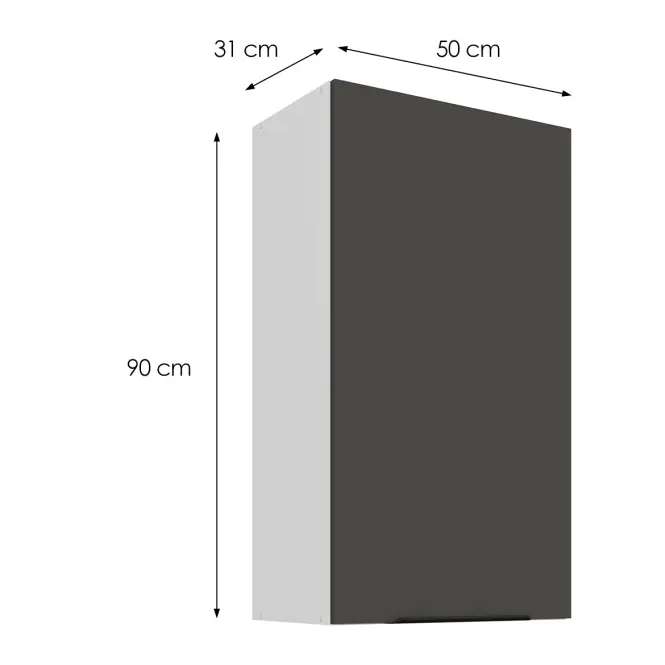 Kuchynská skrinka Aria-GR/WH anti fingerprint 50G-90 1F