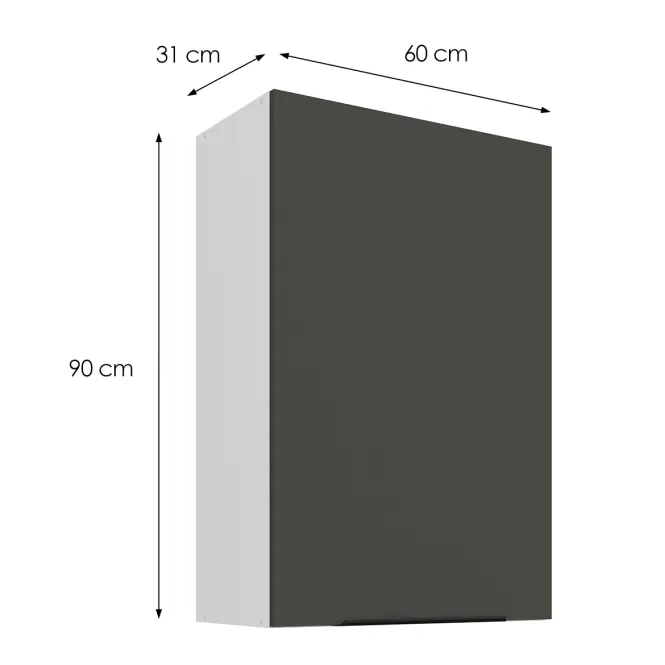 Kuchynská skrinka Aria-GR/WH anti fingerprint 60G-90 1F