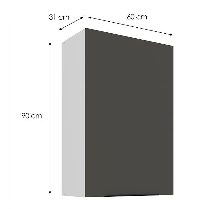 Kuchynská skrinka Aria-GR/WH anti fingerprint 60G-90 1F