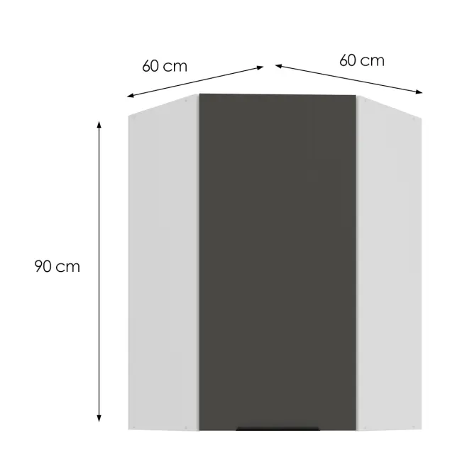 Kuchynská skrinka Aria-GR/WH anti fingerprint 60X60 GN-90 1F (45°)