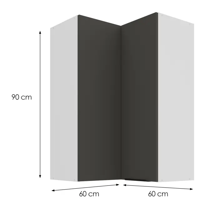 Kuchynská skrinka Aria-GR/WH anti fingerprint 60X60 GN-90 2F (90°)