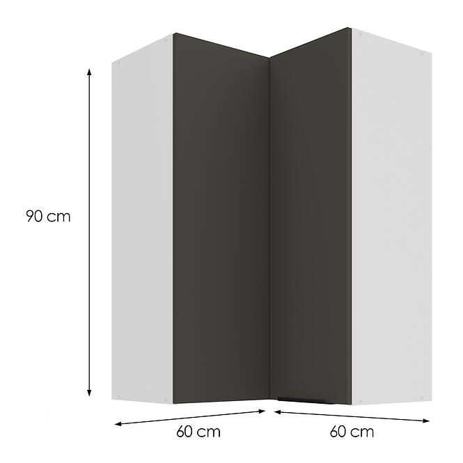 Kuchynská skrinka Aria-GR/WH anti fingerprint 60X60 GN-90 2F (90°),3