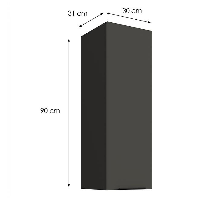 Kuchynská skrinka Aria-GR/BL anti fingerprint 30G-90 1F,3