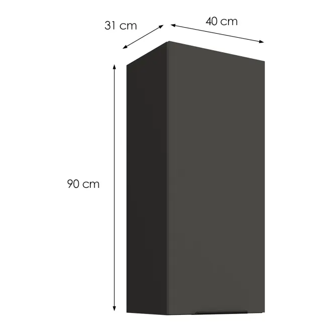 Kuchynská skrinka Aria-GR/BL anti fingerprint 40G-90 1F
