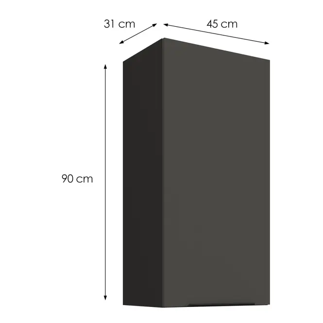 Kuchynská skrinka Aria-GR/BL anti fingerprint 45G-90 1F