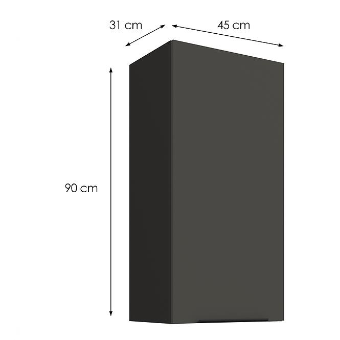 Kuchynská skrinka Aria-GR/BL anti fingerprint 45G-90 1F,3
