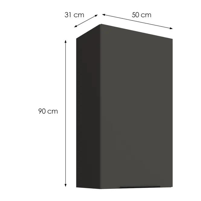 Kuchynská skrinka Aria-GR/BL anti fingerprint 50G-90 1F