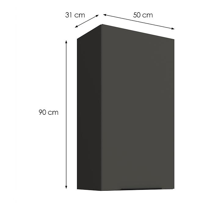 Kuchynská skrinka Aria-GR/BL anti fingerprint 50G-90 1F,3