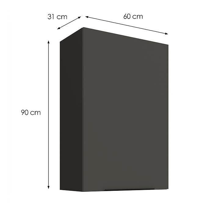 Kuchynská skrinka Aria-GR/BL anti fingerprint 60G-90 1F,3