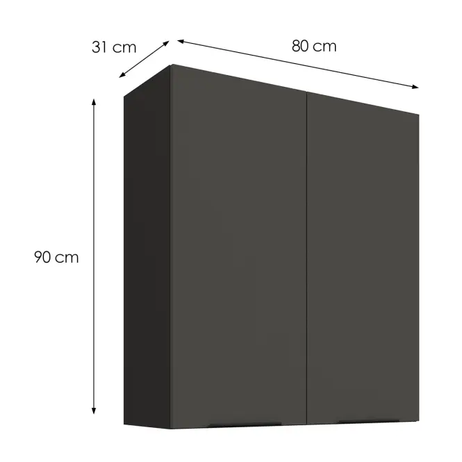 Kuchynská skrinka Aria-GR/BL anti fingerprint 80G-90 2F