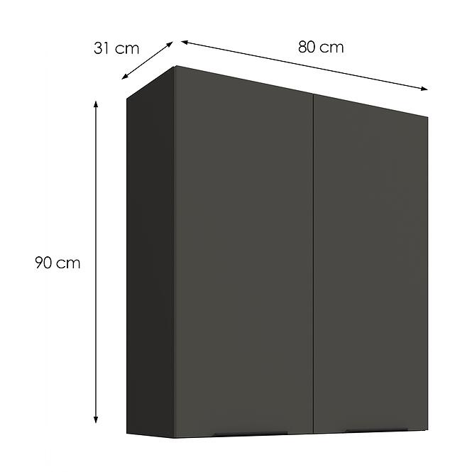 Kuchynská skrinka Aria-GR/BL anti fingerprint 80G-90 2F,3
