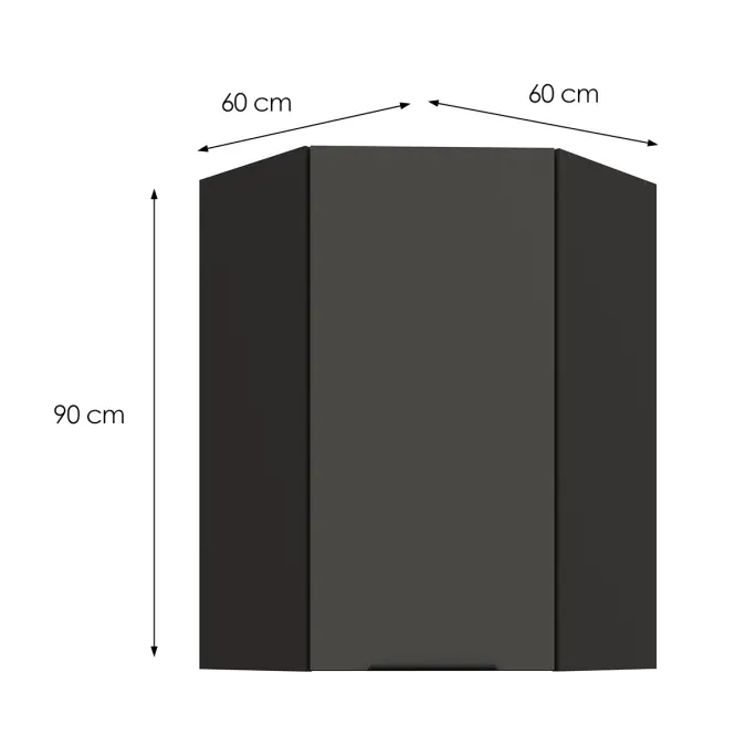 Kuchynská skrinka Aria-GR/BL anti fingerprint 60X60 GN-90 1F (45°)