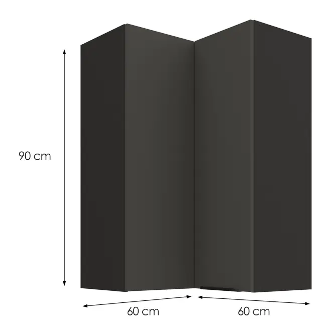 Kuchynská skrinka Aria-GR/BL anti fingerprint 60X60 GN-90 2F (90°)