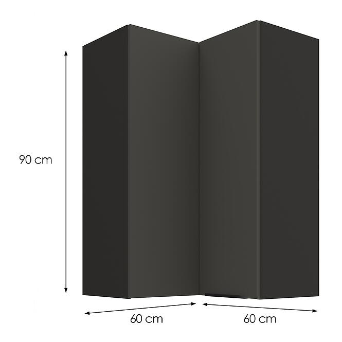 Kuchynská skrinka Aria-GR/BL anti fingerprint 60X60 GN-90 2F (90°),3