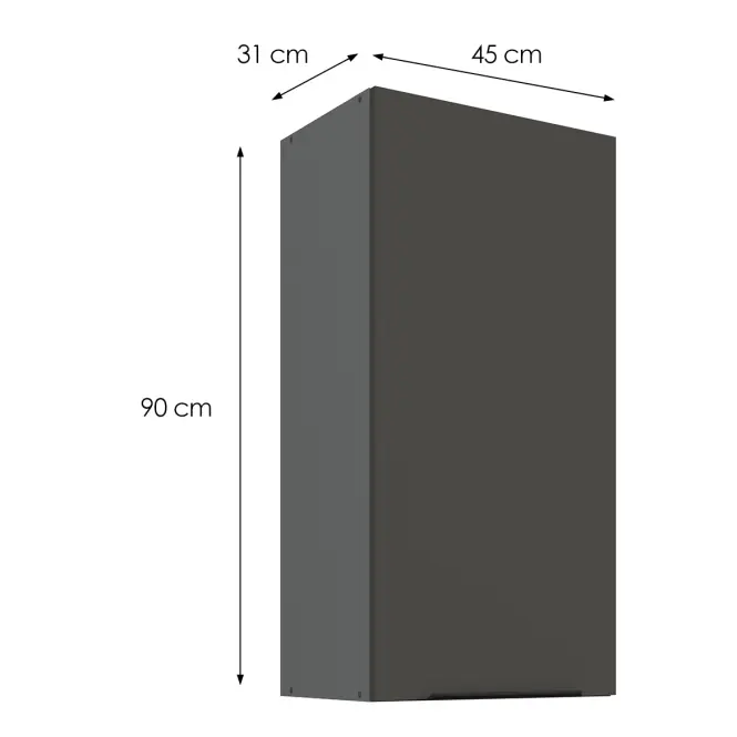 Kuchynská skrinka Aria-GR/ANT anti fingerprint 45G-90 1F