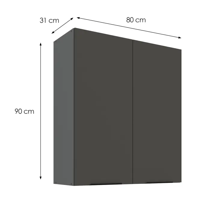 Kuchynská skrinka Aria-GR/ANT anti fingerprint 80G-90 2F