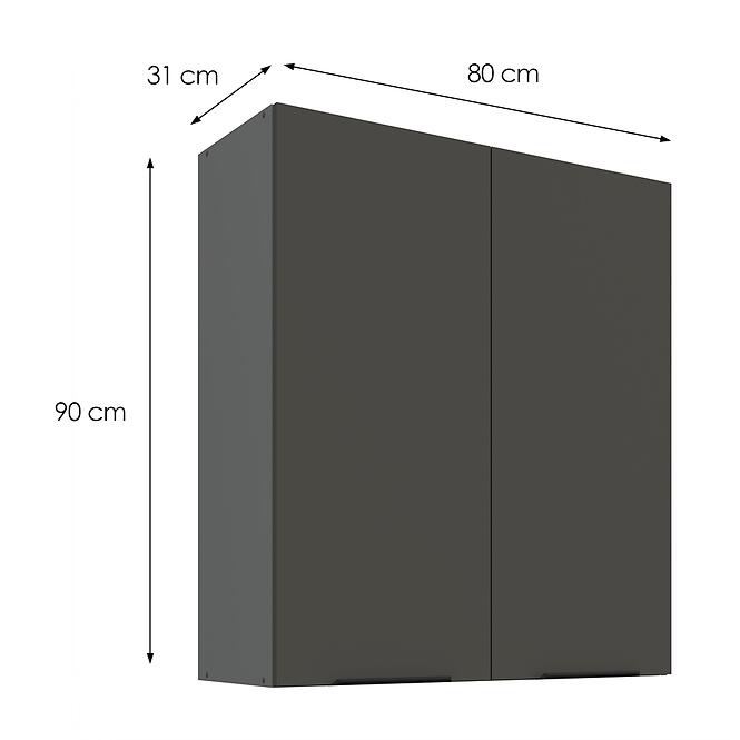 Kuchynská skrinka Aria-GR/ANT anti fingerprint 80G-90 2F