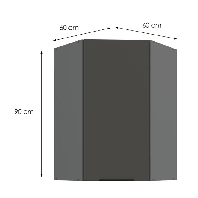 Kuchynská skrinka Aria-GR/ANT anti fingerprint 60X60 GN-90 1F (45°)