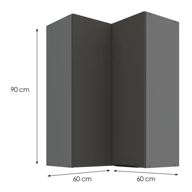 Kuchynská skrinka Aria-GR/ANT anti fingerprint 60X60 GN-90 2F (90°)