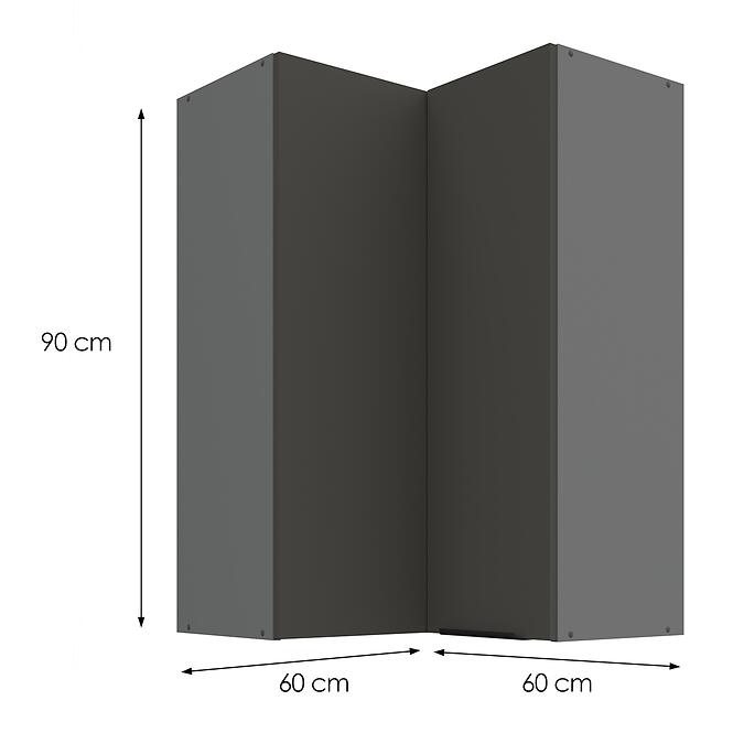 Kuchynská skrinka Aria-GR/ANT anti fingerprint 60X60 GN-90 2F (90°)