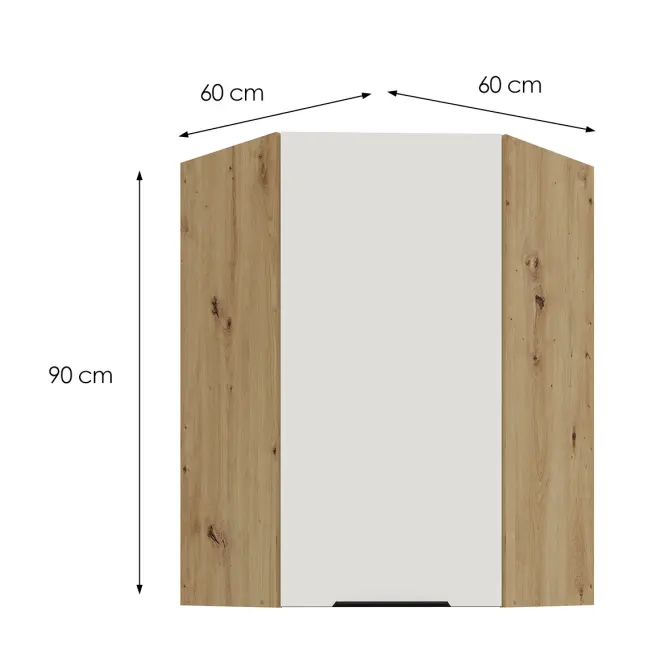 Kuchynská skrinka Aria-WH/AR anti fingerprint 60X60 GN-90 1F (45°)