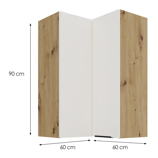 Kuchynská skrinka Aria-WH/AR anti fingerprint 60X60 GN-90 2F (90°)